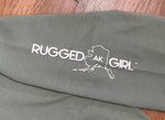 Green Rugged Ak Girl Crop Hoodie