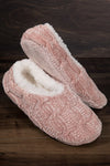 Cable Knit Chenille Slipper Socks