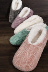 Cable Knit Chenille Slipper Socks