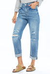 High Rise Ripped Boyfriend Jeans