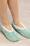 Cable Knit Chenille Slipper Socks