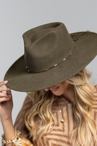 Delicate Trim Wool Panama Hat