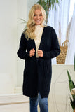 Cable Knit Hooded Cardigan