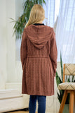 Cable Knit Hooded Cardigan