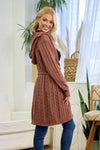 Cable Knit Hooded Cardigan