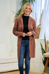 Cable Knit Hooded Cardigan