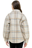 Plaid Long Sleeve Over Size Heavy Jacket