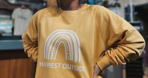 Yellow Happiest Outside Crewneck