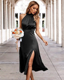 Elegant Halter Tie Dress