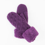 Knit Mittens with Sherpa Cuff