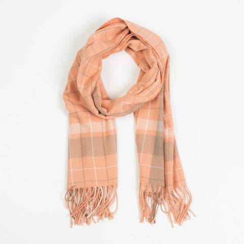 Rust Plaid Winter Scarf