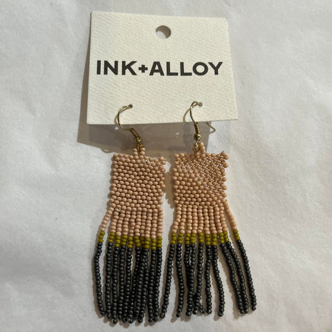 Color Block Earrings Pink and Grey