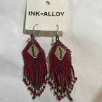 Diamond Earrings Maroon
