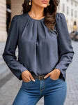 Ruched Long Sleeve Blouse