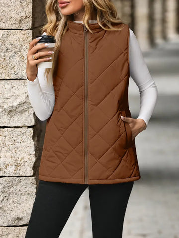 M Brown Argyle Pattern Solid Vest