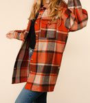 Orange Plaid Cozy Short Shacket