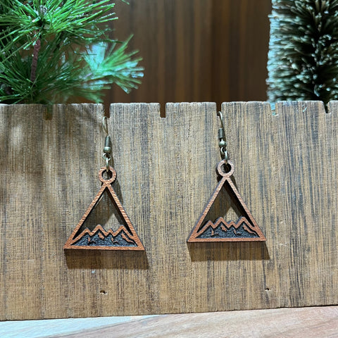 Triangle Mountain Range Laser Earrings