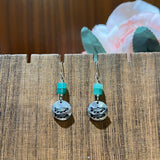 Round Salmon Stamped Earrings with Beads