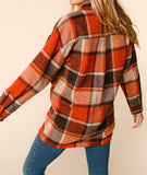 Orange Plaid Cozy Short Shacket