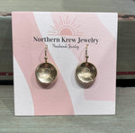 Round State of Alaksa Stamped Earrings