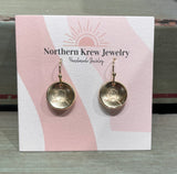 Round State of Alaksa Stamped Earrings