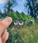 Silver Mushroom Stamp Earrings