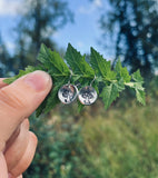 Silver Mushroom Stamp Earrings