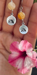 Round Sunrise Stamped Earrings with Beads