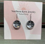 Round State of Alaksa Stamped Earrings