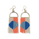 Allison Half Circle Beaded Fringe Earrings Coastal