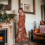 Rust Floral Maxi Dress