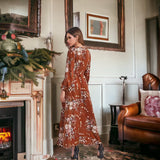 Rust Floral Maxi Dress