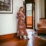 Rust Floral Maxi Dress