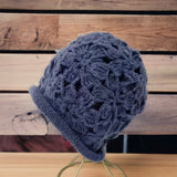 Knit Hat with Flowers