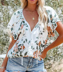 White Floral Blouse