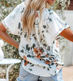 White Floral Blouse