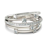 Multilayer Design 925 Silver Plated Eternity Ring