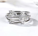 Multilayer Design 925 Silver Plated Eternity Ring