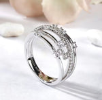 Multilayer Design 925 Silver Plated Eternity Ring