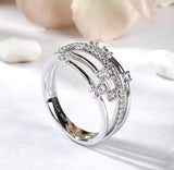 Multilayer Design 925 Silver Plated Eternity Ring