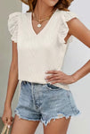 Cream Jacquard Elegant Blouse