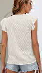 Cream Jacquard Elegant Blouse