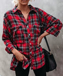 Red & Charcoal Plaid Lightweight Flannel