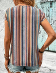 Striped V-Neck Blouse