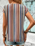 Striped V-Neck Blouse
