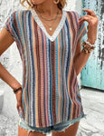 Striped V-Neck Blouse