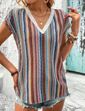 Striped V-Neck Blouse