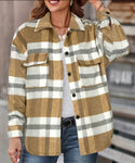 Camel Plaid Cozy Short Shacket
