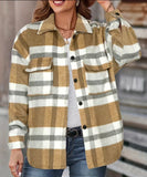 Camel Plaid Cozy Short Shacket