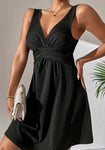 Black Ruched Tank Dress